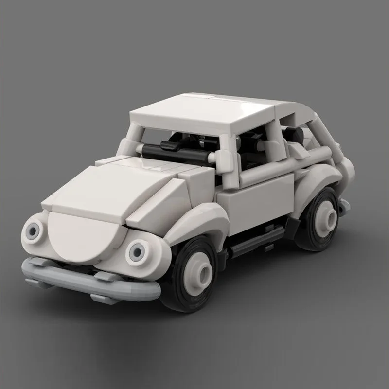 Speed Racing Car Model MOC Building Bricks White Compact Car Modular Technology Children Holiday Gifts Assemble Toys Suit