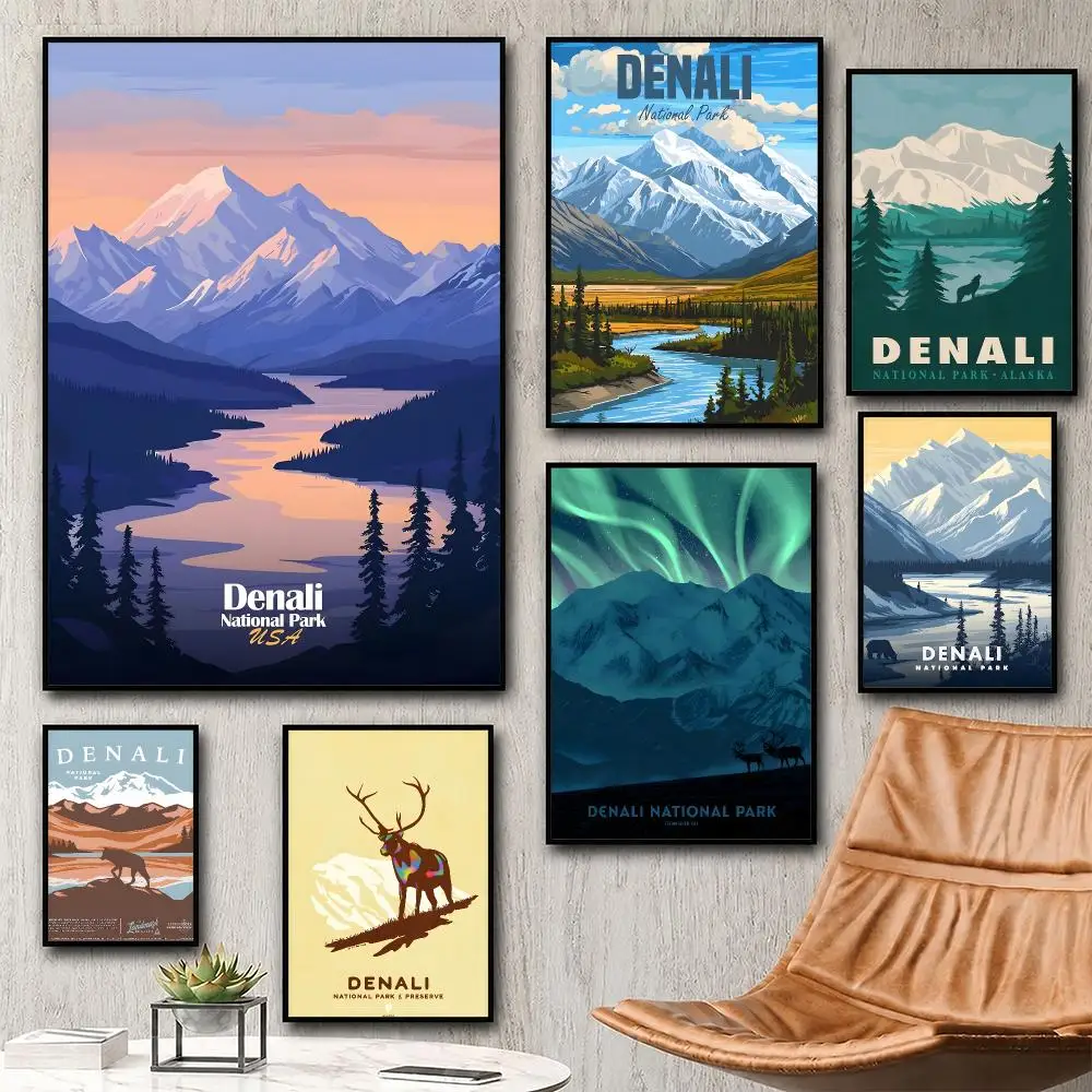 Aesthetic Wall Art Poster Trendy art Denali National Park Poster for Bedroom Dorm Room Home Decor Large Wall Picture Print