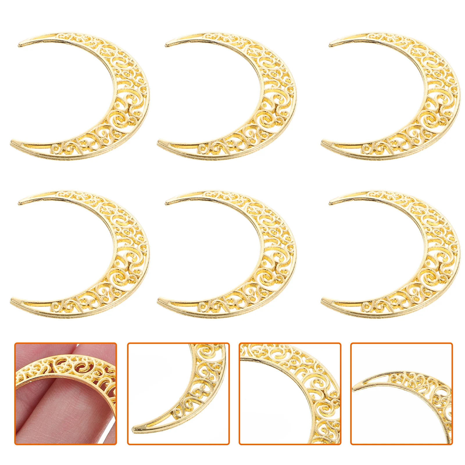 

20Pcs Vintage Hollow Moon Jewelry Pendants Alloy DIY Charms for Necklace Bracelet Earrings Creative Accessories