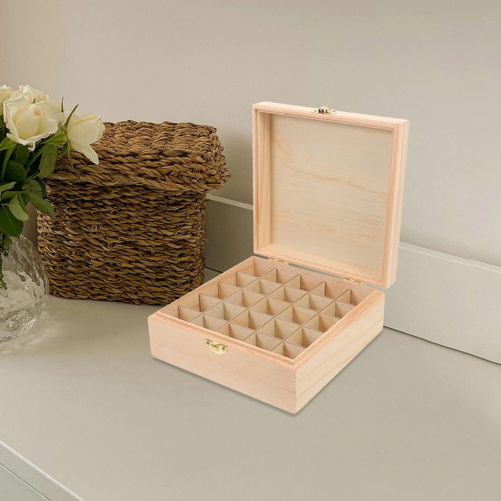 

Storage Boxes Essential Oil Bottle Holder Organizer Carrying Case Vintage Container