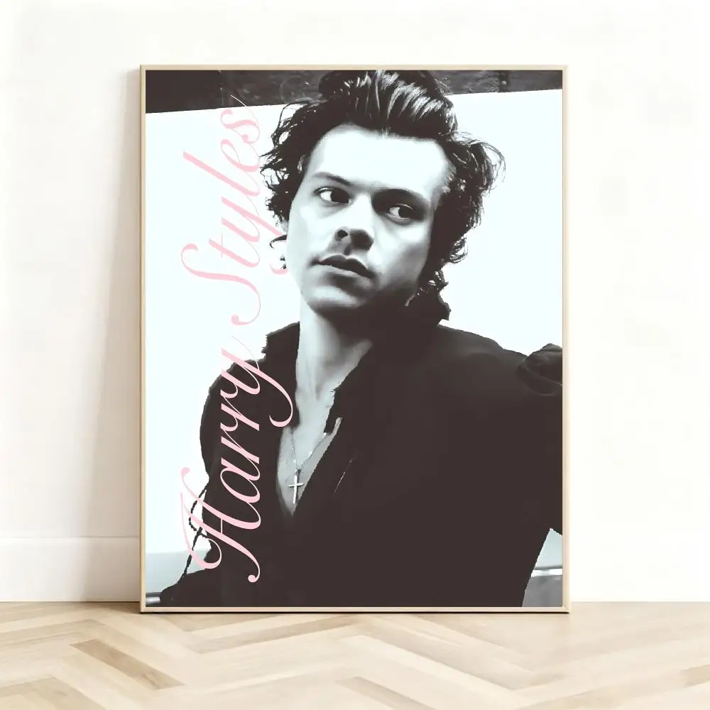 Glamorous Singer H-Harry Styles Poster Classic Self-Adhesive PP Wall Sticker for Living Room Bar Decor Gift