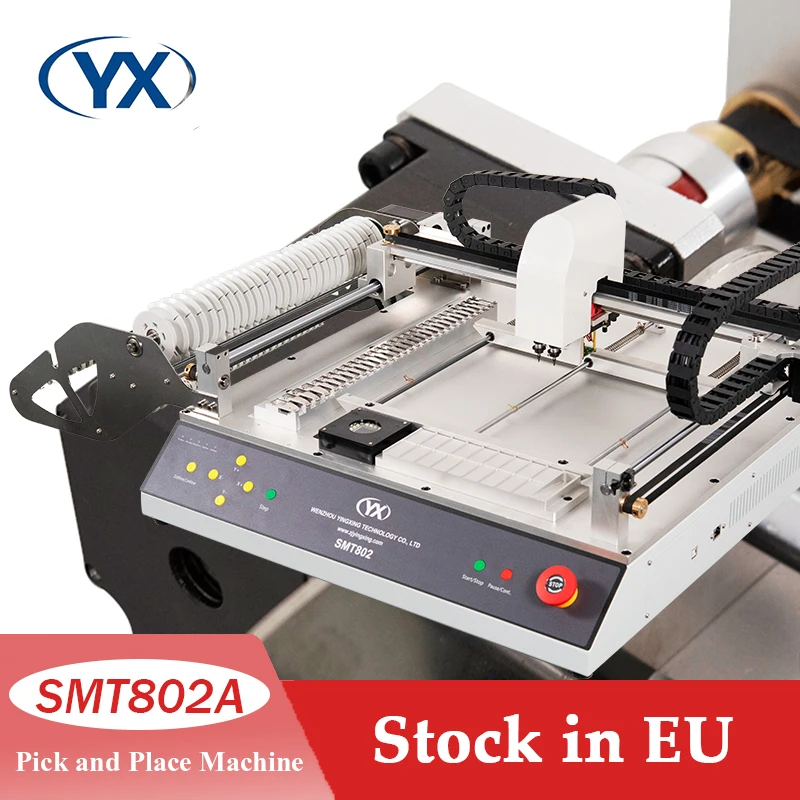 

Stock in EU Fully Automatic Mini SMD SMT Chip Mounter PCB Board Assembly Line Desktop Pick and Place Machine SMT802A Equipment