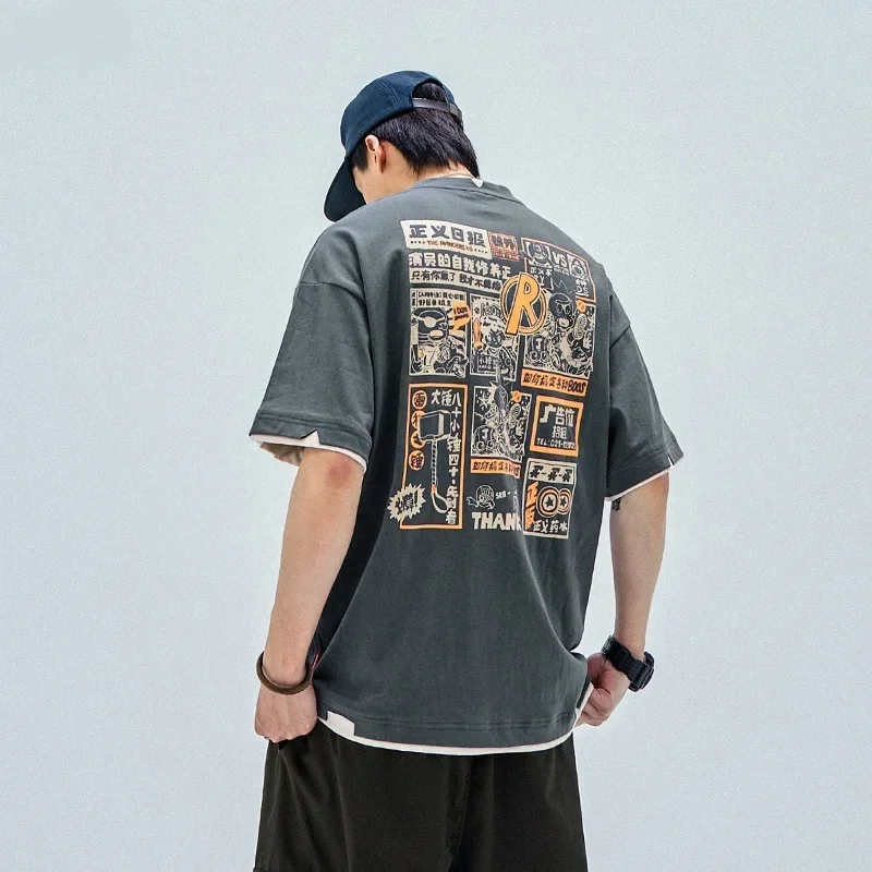 2024 Hip Hop Tees T-Shirt Chinese Style Panda Harajuku Loose Men T Shirt Casual Summer New Oversized Male Asian Clothes