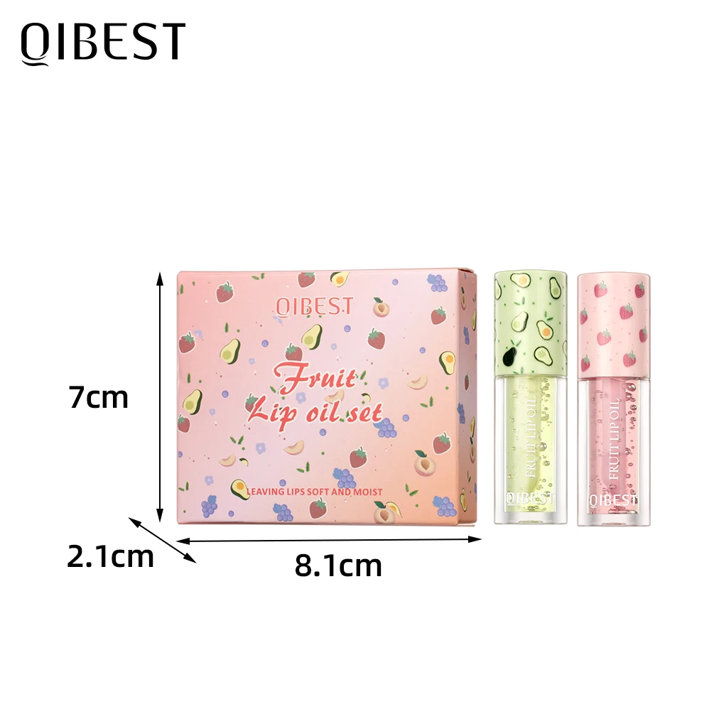 QIBEST – ensemble de baumes à l'huile pour les lèvres, brillant, maquillage hydratant, teinte, miroir repulpant, glaçage, huile scintillante, Kit cosmétique
