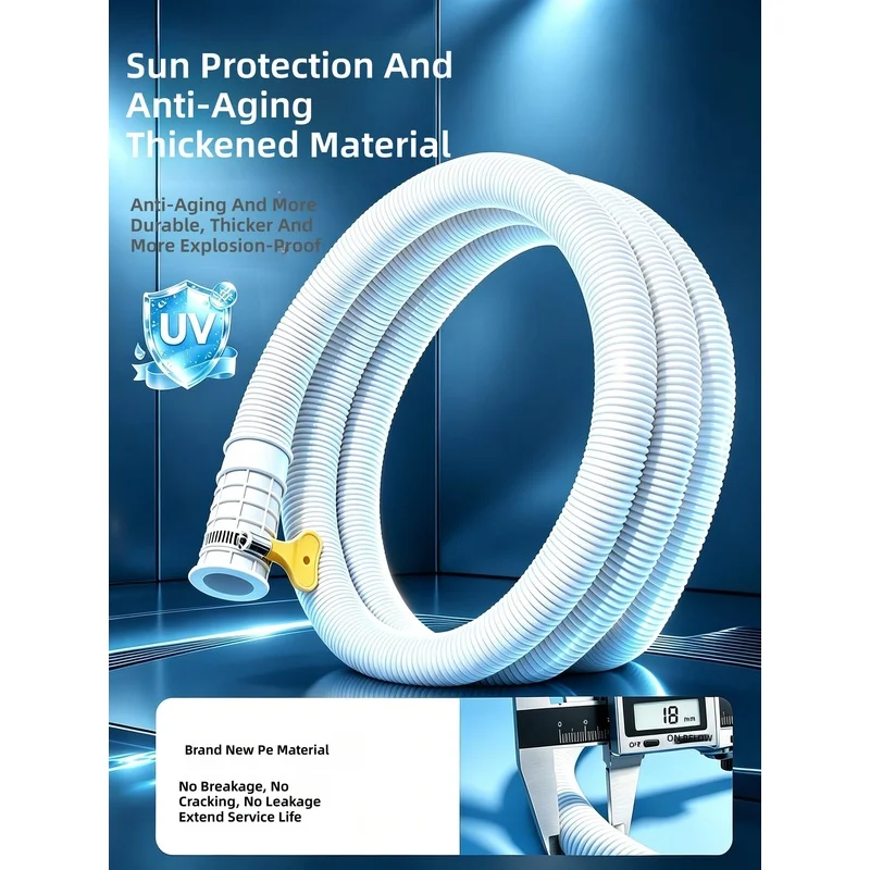 Air conditioner drain pipe extension, outdoor unit lengthening connector, universal hose accessory, condensate drain pipe wit...