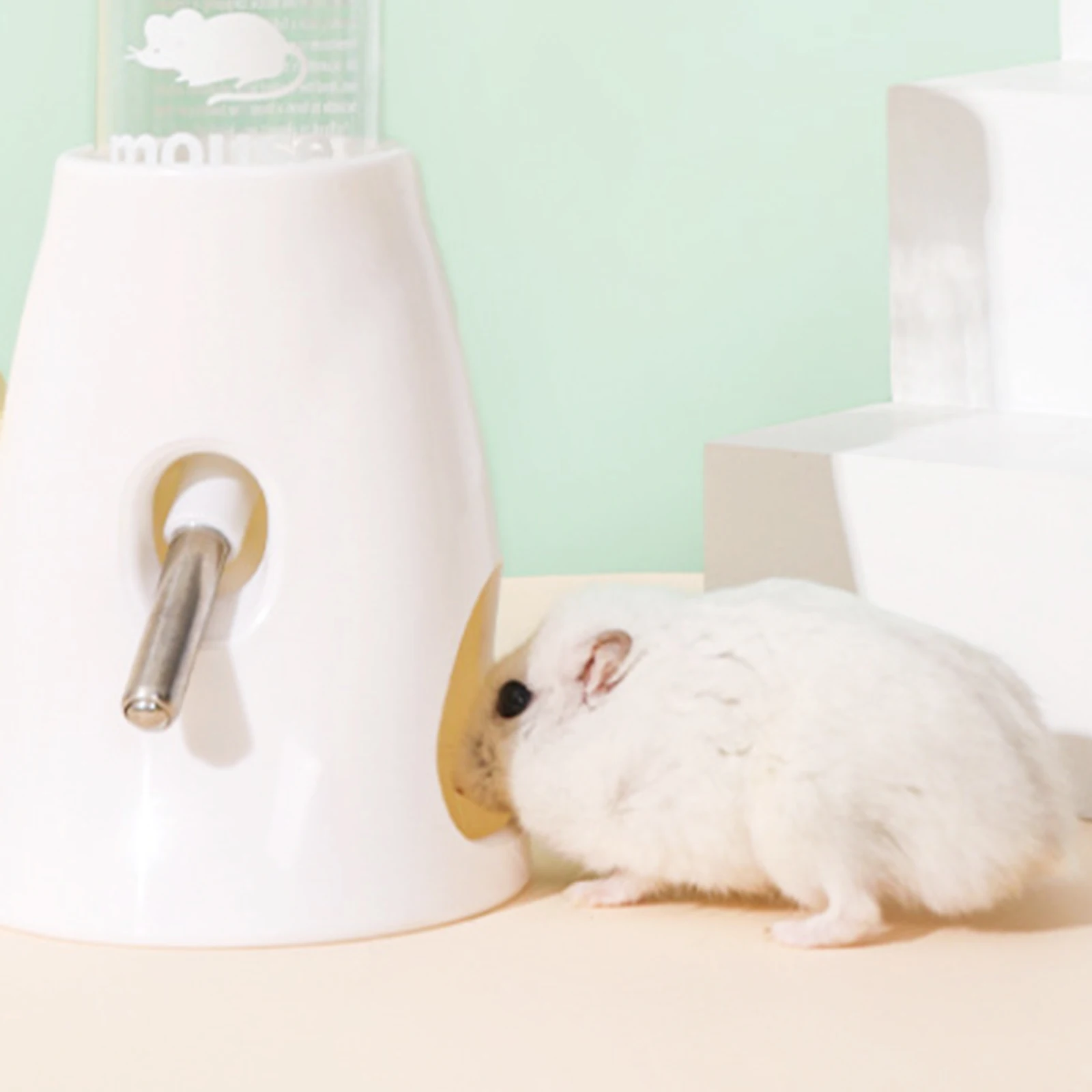 

Hamster Water Feeder Vertical Transparent Practical Household Chinchilla Bottle Cage Waterer Convenient Standing Waterer Small