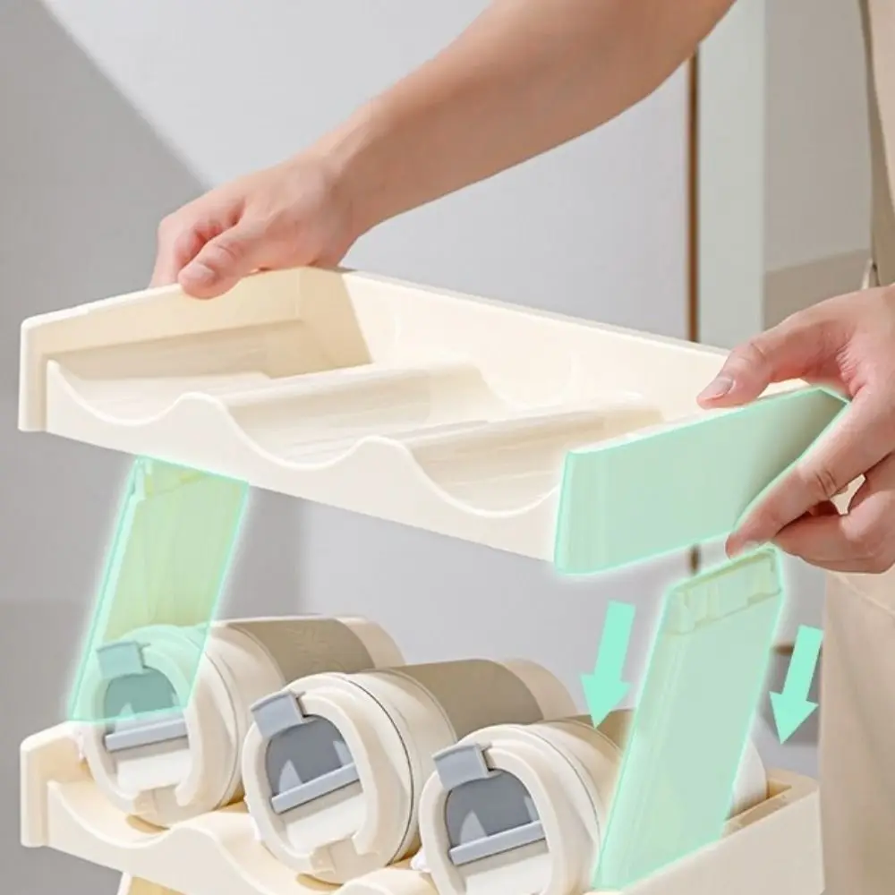 

3 Layers Water Bottle Storage Rack Large Capacity Saving Space Insulation Cup Holder Plastic Cup Storage Rack for Home