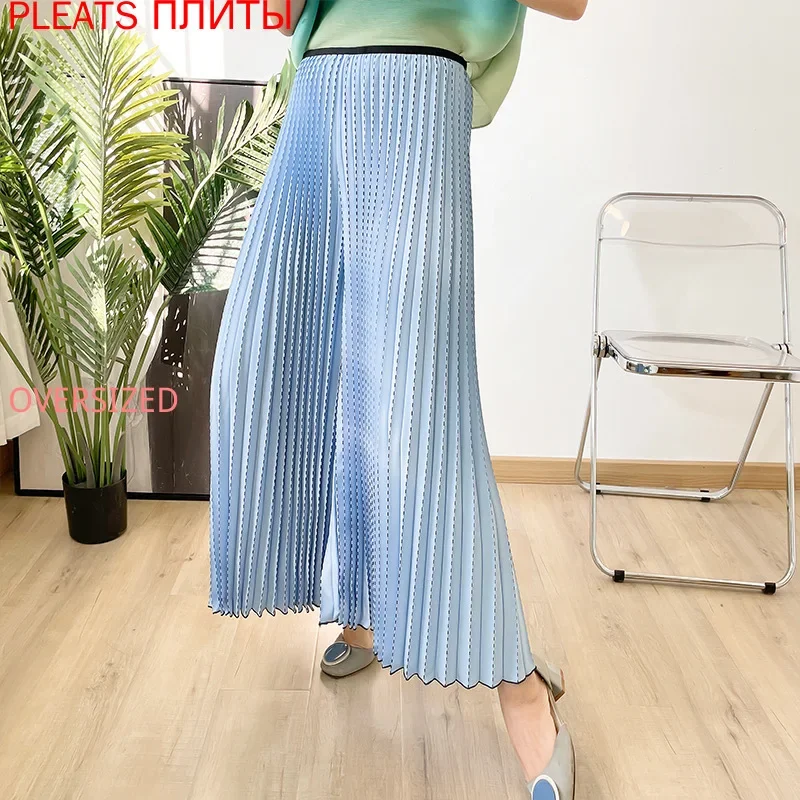 Miyake Pleated Color Pants Summer New Drape Loose Large Size Show Thin Large Size Trousers Wide Leg Pants PLEATS Pantalones