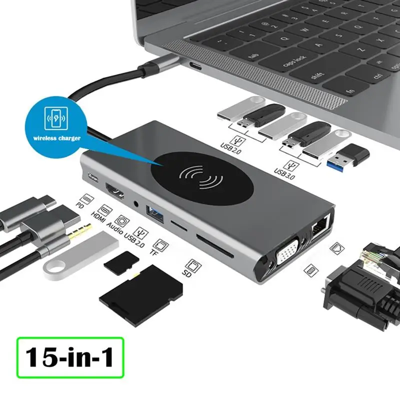 

Док-станция 15 в 1 с USB Type-C на HDMI