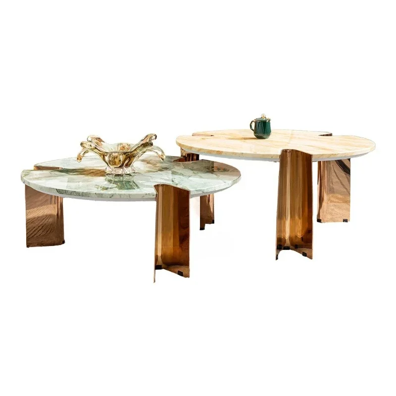 

Italian light luxury size round coffee table combination modern living room high sense home designer
