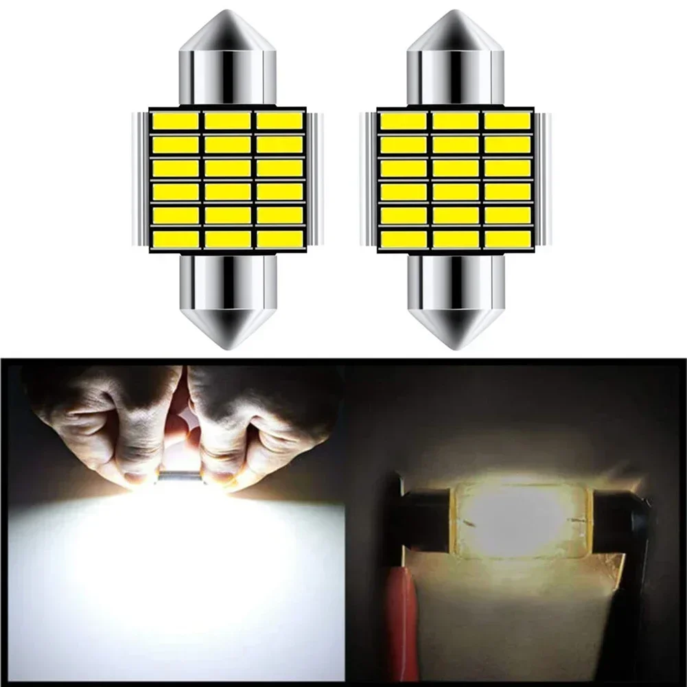 

2Pcs Festoon 30mm 31mm 32mm C5W LED Bulb Canbus No Error Car Interior Reading LED Light License Plate Lamps 4014 LED