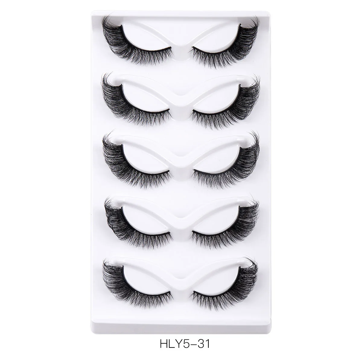 Color box 5 pairs with fox eye false eyelashes Natural thick eyelashes simulating cat eye eyelashes