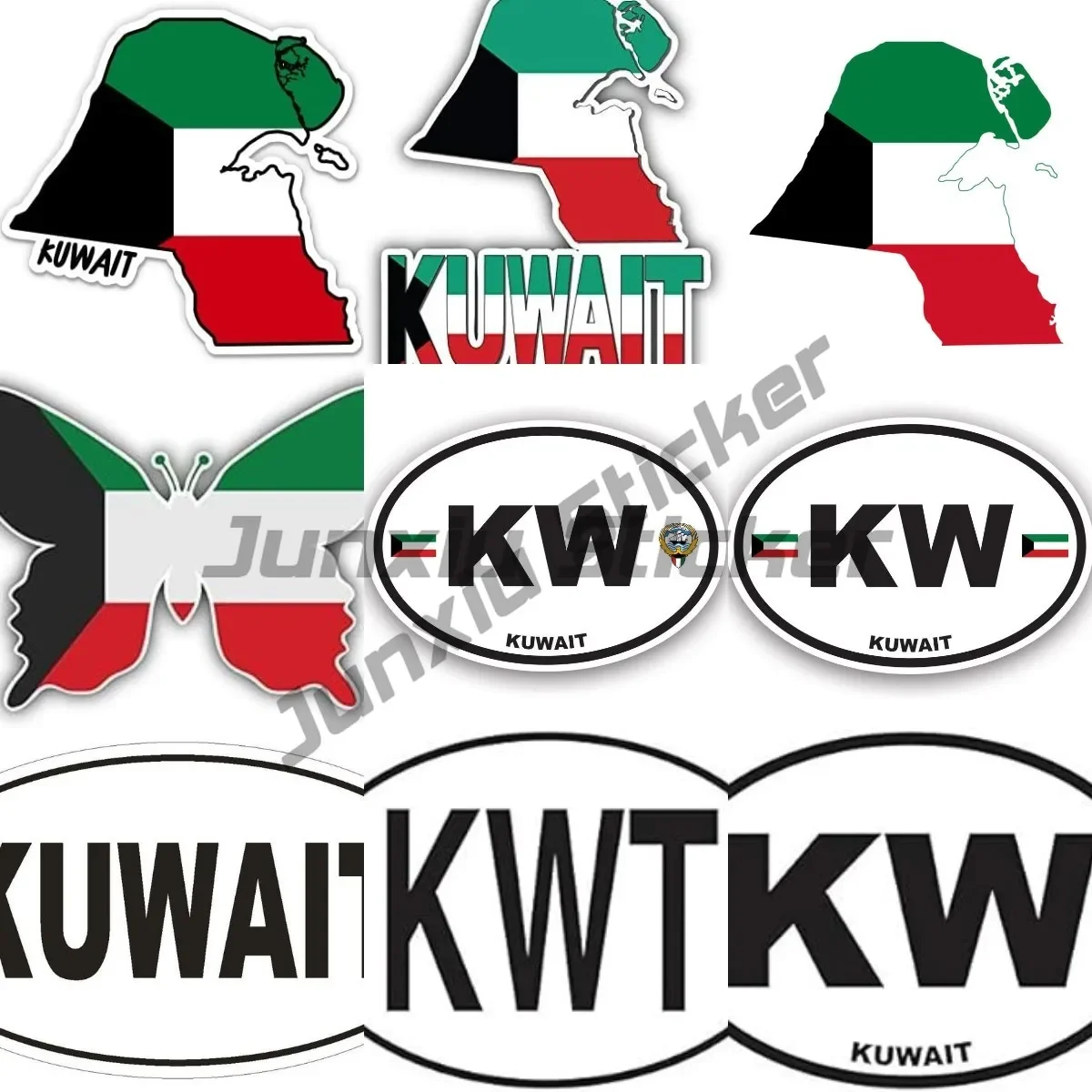 

Kuwait Flag Map National Emblem Code Stickers Decal Souvenir Vinyl Car Shield City Flag World Crest Decals