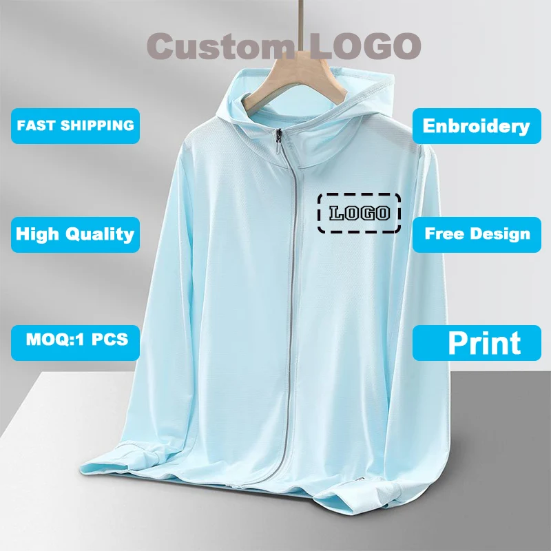 

customized logo UPF 50+ Men's UV Sun Protection Long Sleeve Performance Hoodie LS-FS2518