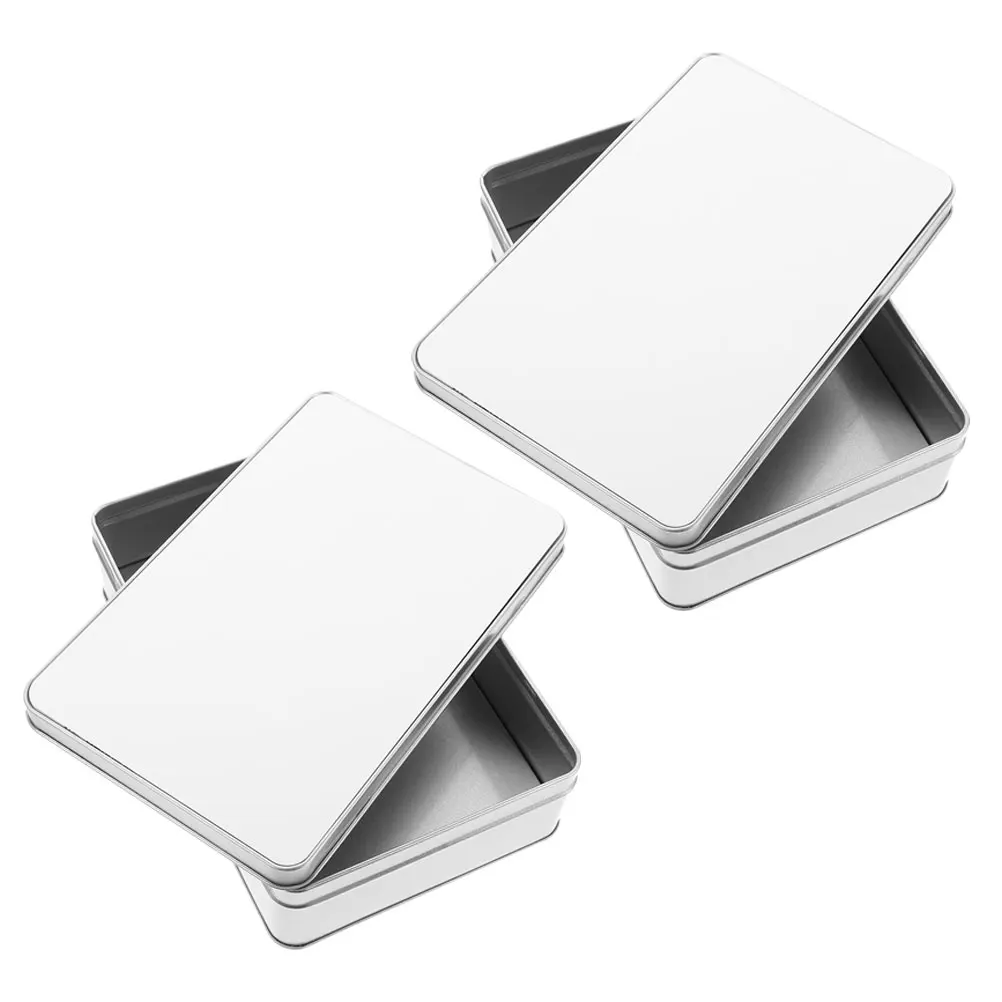 

2 Square Sublimation C y Boxes Empty Metal Tin Storage Container for Gifts Jewelry Wedding Parties Blank Tin Box