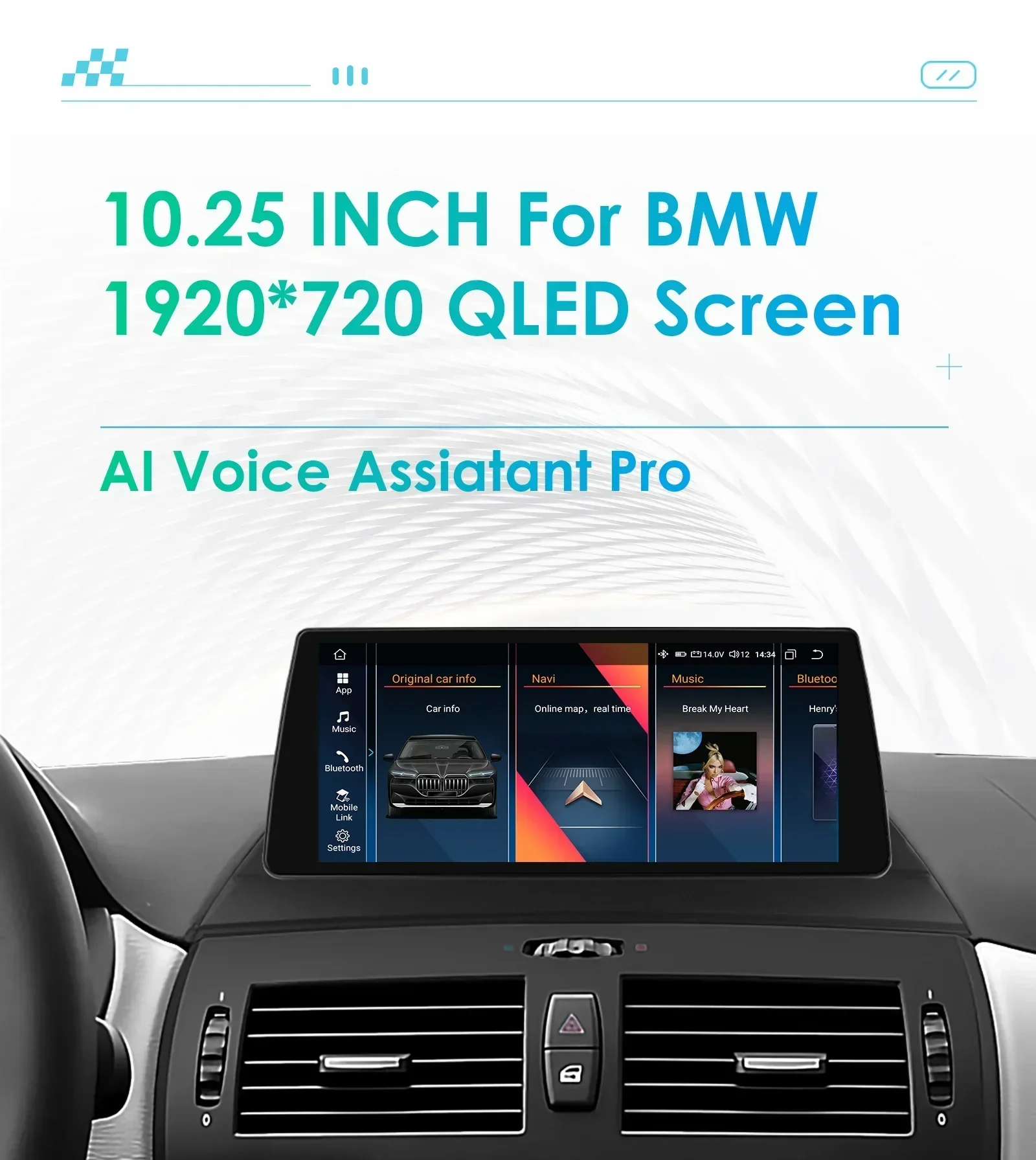 Sistemas inteligentes de carro Android 14 para BMW X3 E83 (2004-2010) sem suporte de tela original TPMS Wireless Carplay Android Auto