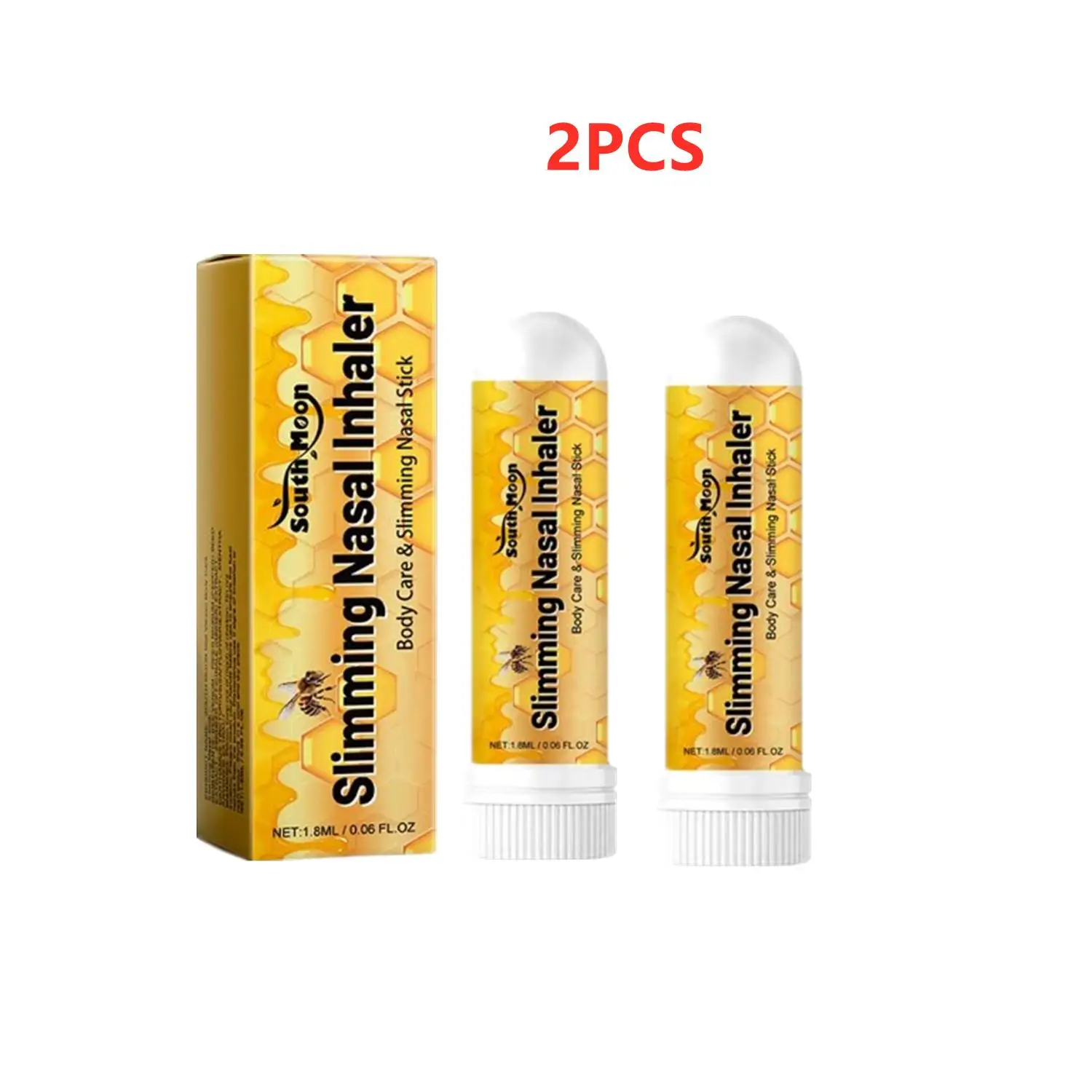 

2X SouthMon Bee Body Slimming Nasal Stick Inhaler Remove Abdomen Cellulite Fat Burning Weight Lose Herbal Detoxifying Nose Stick