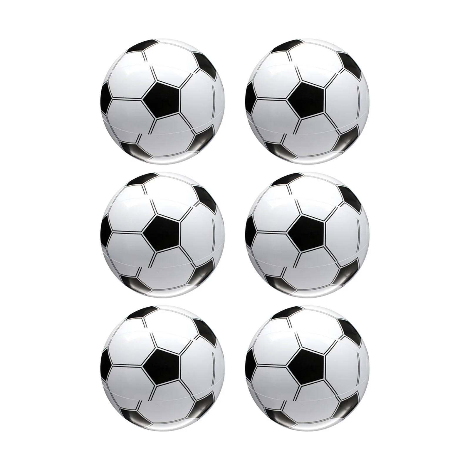 

6Pcs Inflatable Football Premium PVC Smooth Elastic Party Decorations Kids Soccer Ball Set for Match Theme Bar Ktv Mall