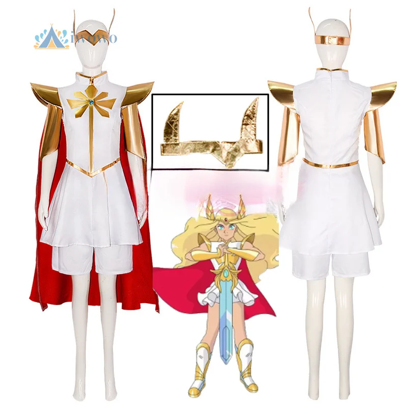 

Костюм для косплея Аниме Принцессы Ше-Ра: Платье, плащ, униформа Адоры для женщин, мужчин и девочек, комплект для Хэллоуина