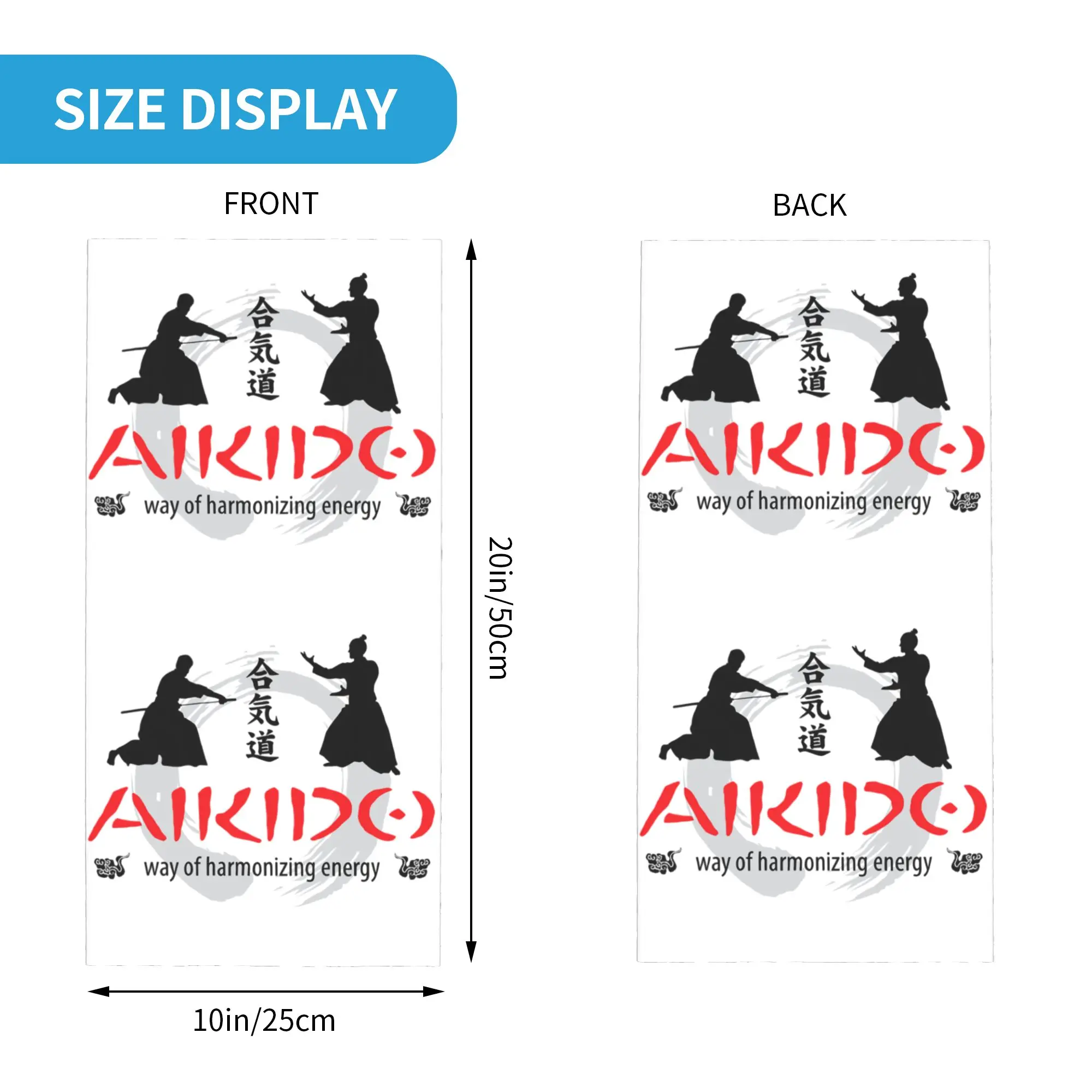 Aikido Practitioner Samurai Spirit Bandana Neck Gaiter Windproof Face Scarf Cover Women Men  Headband Tube Balaclava