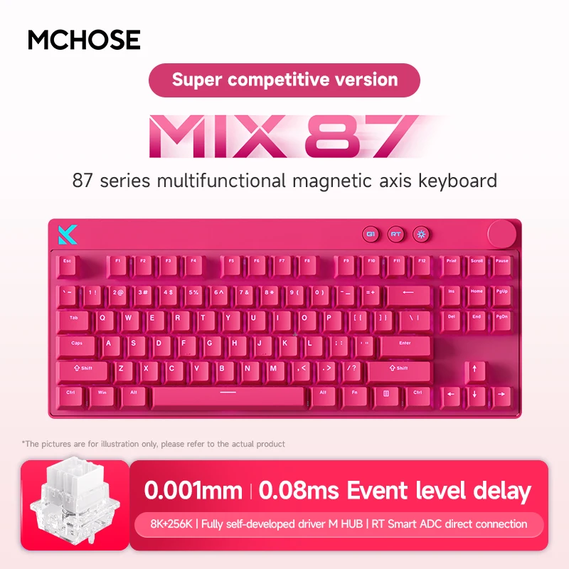 MCHOSE MIX87 Bedraad gamingtoetsenbord Magnetisch schakelaartoetsenbord 8K + 256K Esport 0,08 ms Lage latentie E-Sports Aangepaste gameraccessoires