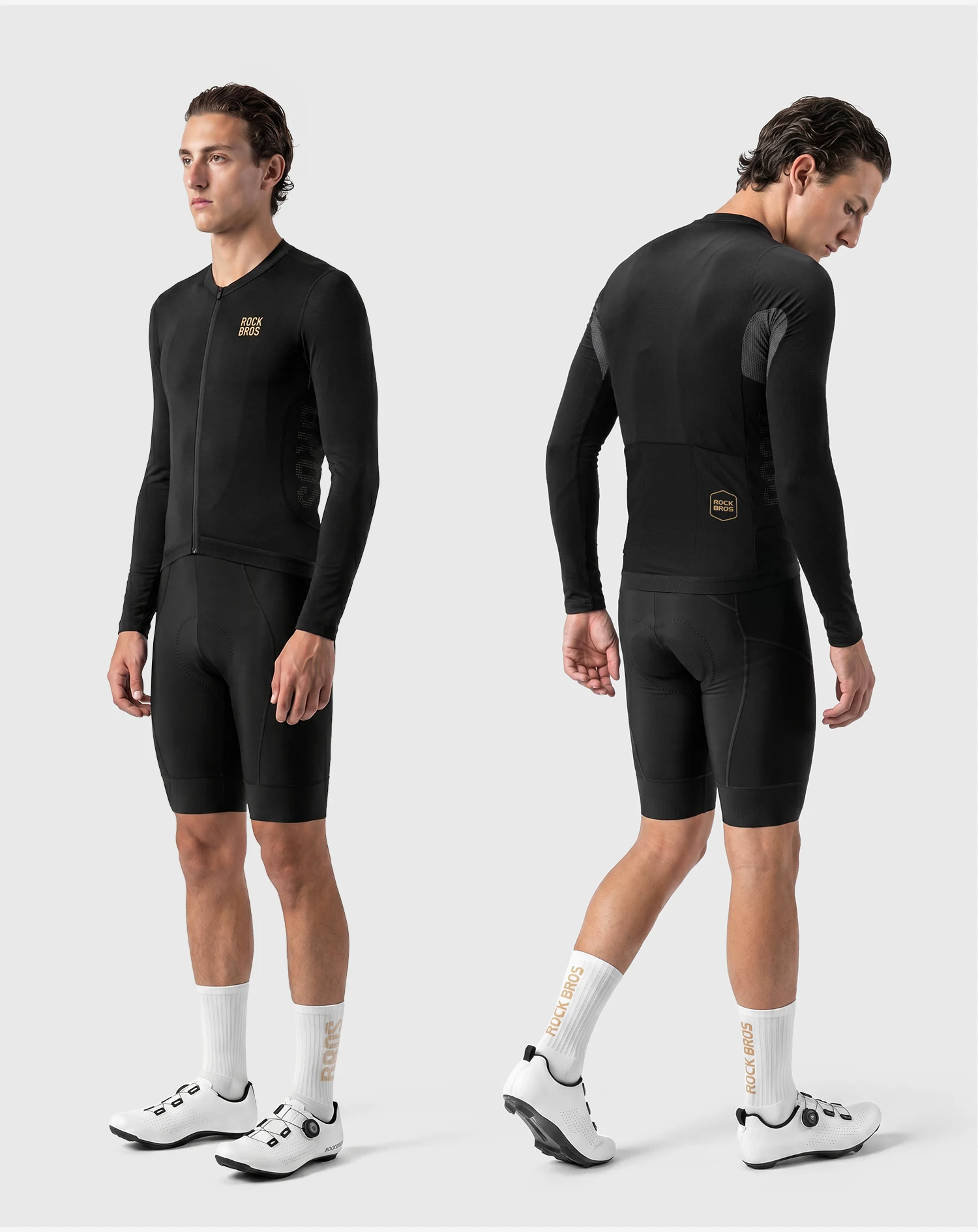 ROCKBROS Langarm-Radtrikot für Frühling und Sommer, leichtes, atmungsaktives Fahrradtrikot mit reflektierenden Elementen für Rennrad und Mountainbike – Detail 16