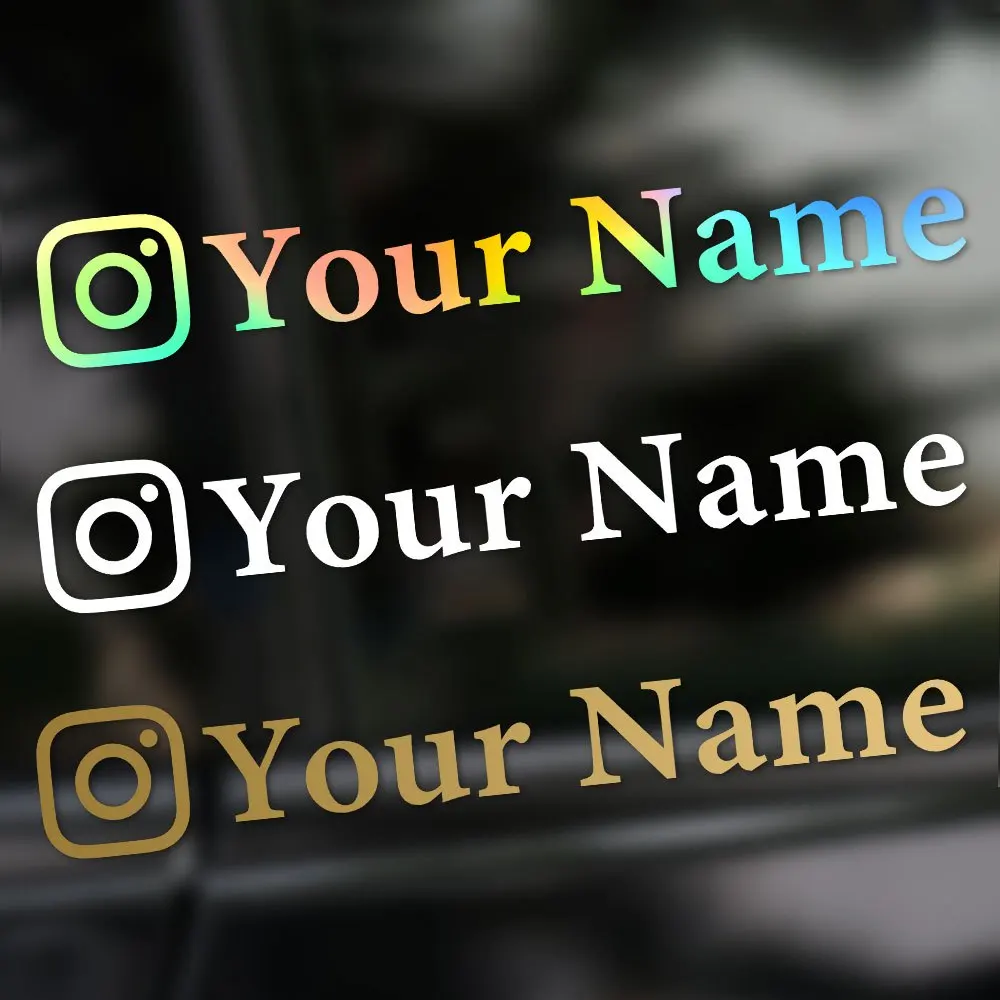 1PC Custom Front Instagram User Name Motorcycle Stickers Waterproof DIY Fuel Tank Helmet Car Window Body Promotion Vinyl Decals
