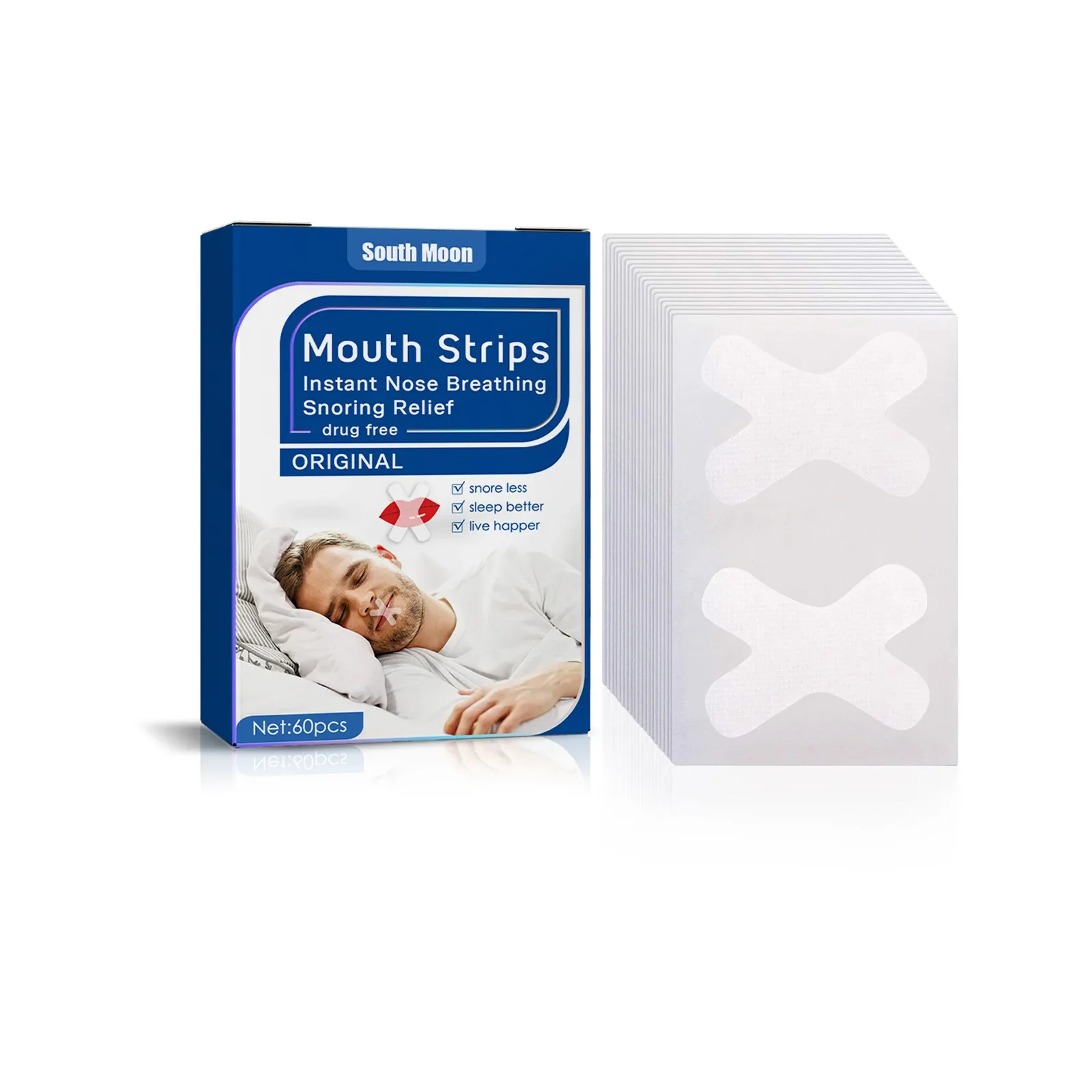 South Moon Anti Snoring Mouth Tape Nighttime Snore Stopper Improve Sleep Better Nose Breathing Bruxism Guard Apnea Prevention