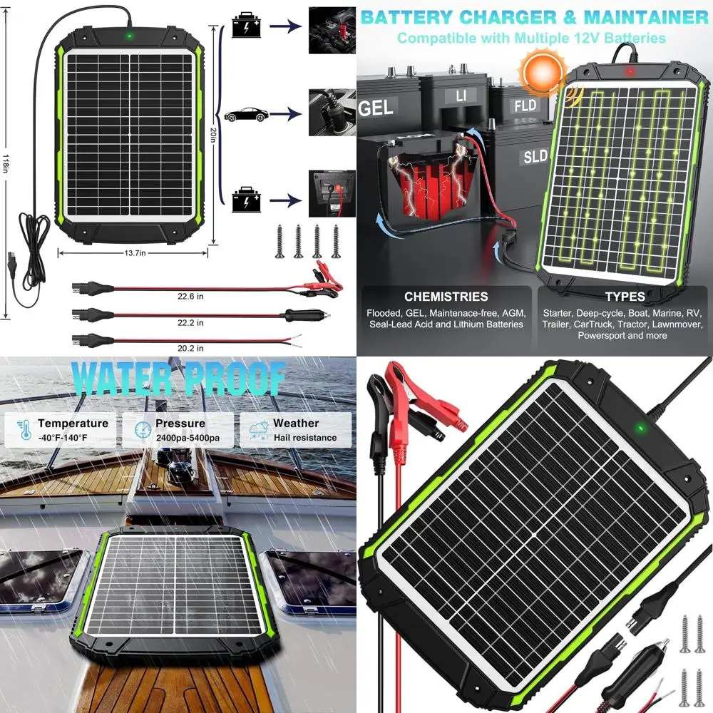 

Солнечный зарядный контроллер 20 Вт 12 В с интеллектуальным MPPT-контроллером для автомобилей, лодок, фургонов и морского транспорта