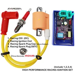 Cdi Racing Ignition Coil Spark Plug Racing Kit for 125cc 150cc 200cc 250cc 6 pin DC CDI D8TC Dirt Motor Bike ATV Quad Motorcycle