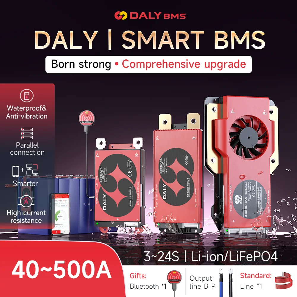 دالي ذكي BMS مع وحدة واي فاي ، LiFePO4 ، 8S 24V 16S 48V li-ion 13S 14S 48V 16S 17S 60V 20S 72V مع علبة لتخزين الطاقة المنزلية