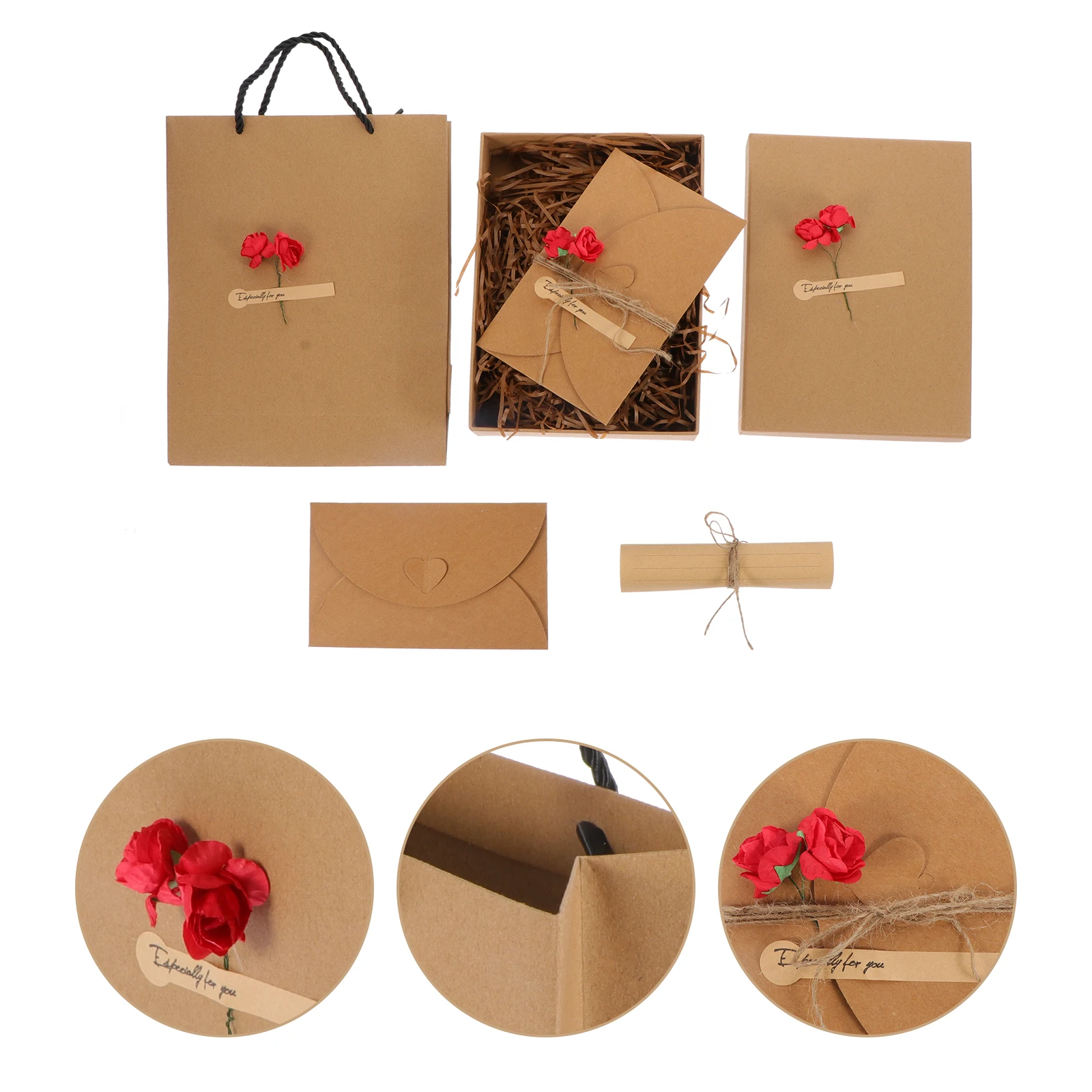 

Valentine Letter Paper Envelope Set Red Rose Writing Paper Smooth Surface Practical Romantic Letter Writing Set