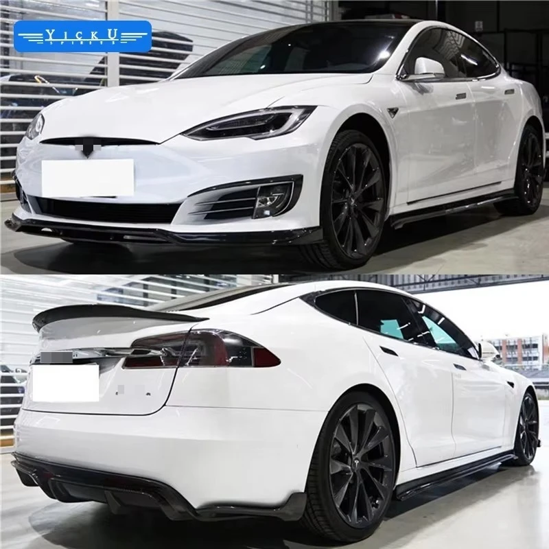 Custom Products Carbon Fiber Body Kit Front Bumper Side Skirt Rear Diffuser Spoiler 2016-2020 forTesla Model S