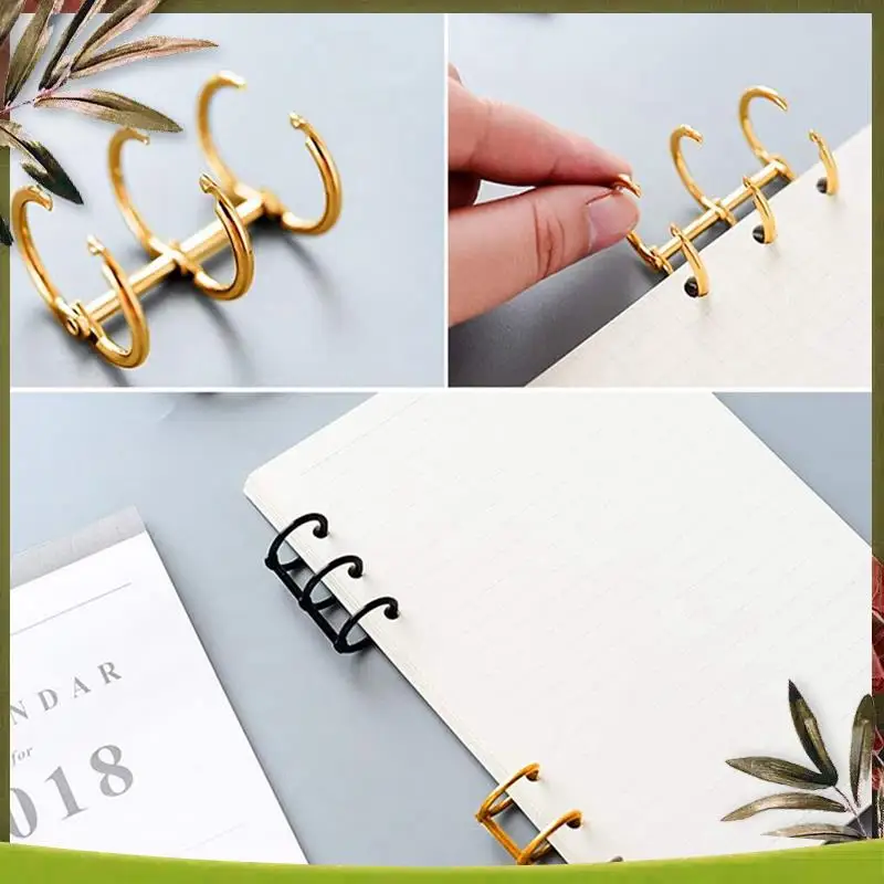 

New-40Pcs 3 Ring Gold Book Rings Leaf Binders Office Book Rings Snap Split Hinged With 20 Mm Inner Diameter Gold Book Rings