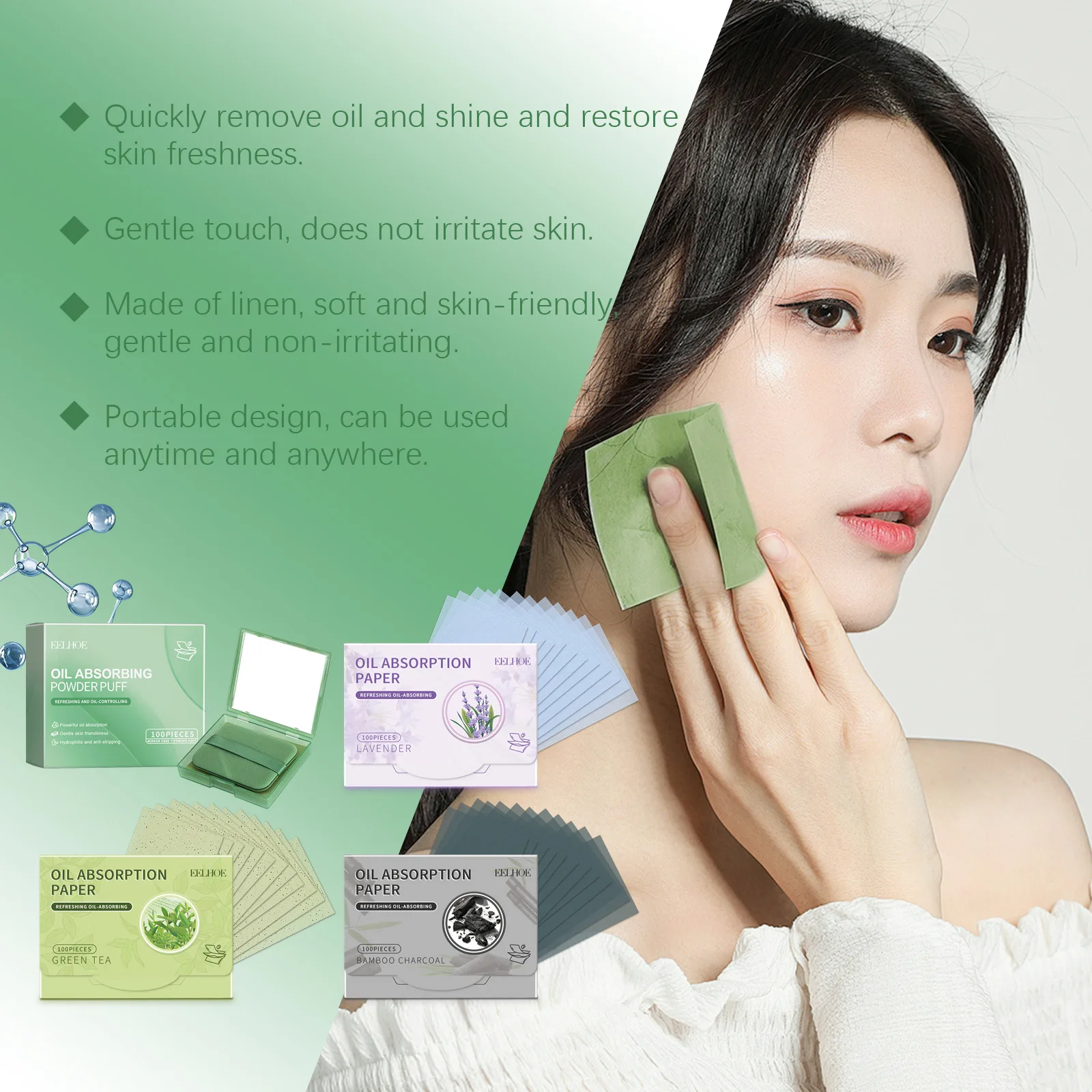 Oil Blotting Paper Sheets for Face Cleaning Matting Face Wipes Set Professional Facial Cleaning Oil-Absorbing Paper Makeup Tools