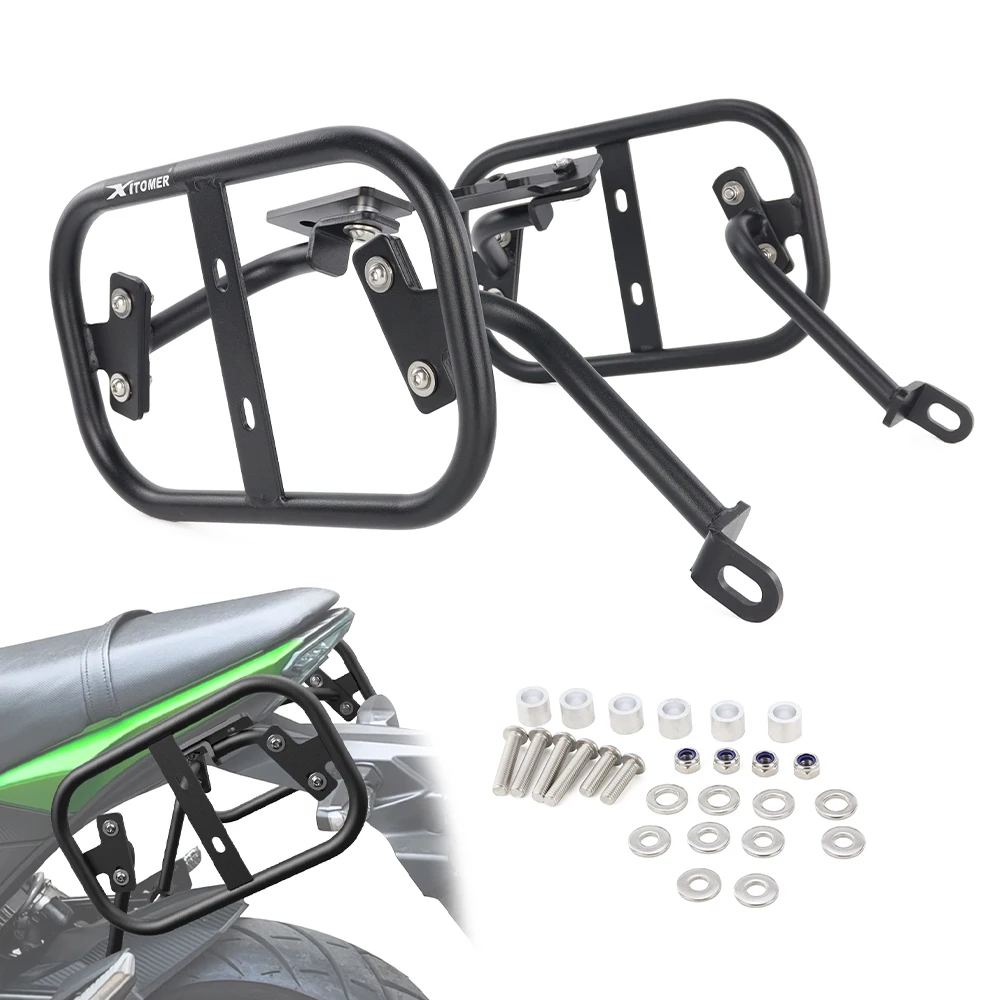

Motorcycle Steel Side Luggage Racks Saddlebag Support Mounting Bracket Pannier Rack Z125 Z125 Pro 2016-2024 2025 For Kawasaki