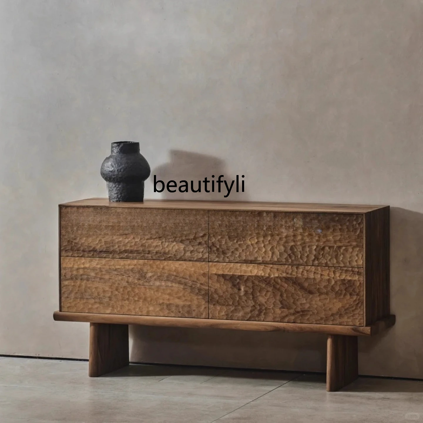 

Solid wood dining side cabinet, living room home, retro style dining side, simple and modern storage cabinet