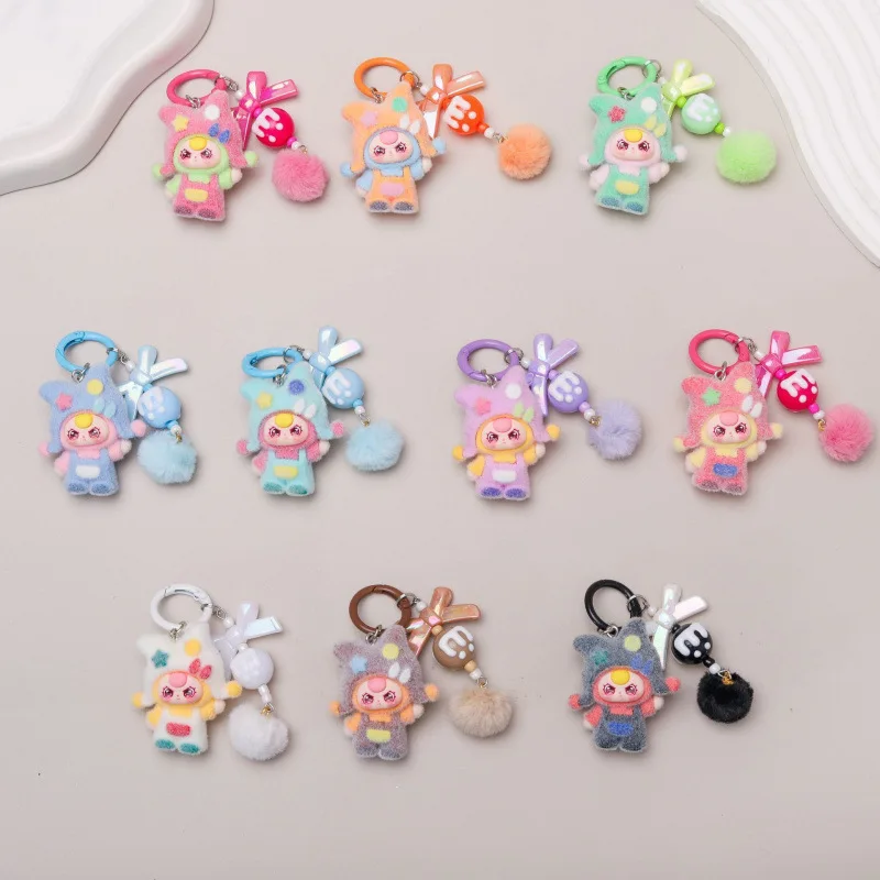 Anime Flocked DIY Decorative Pendant KeyChain Backpack Decor Cute Cartoon Schoolbag Pendant Boys And Girls Gifts