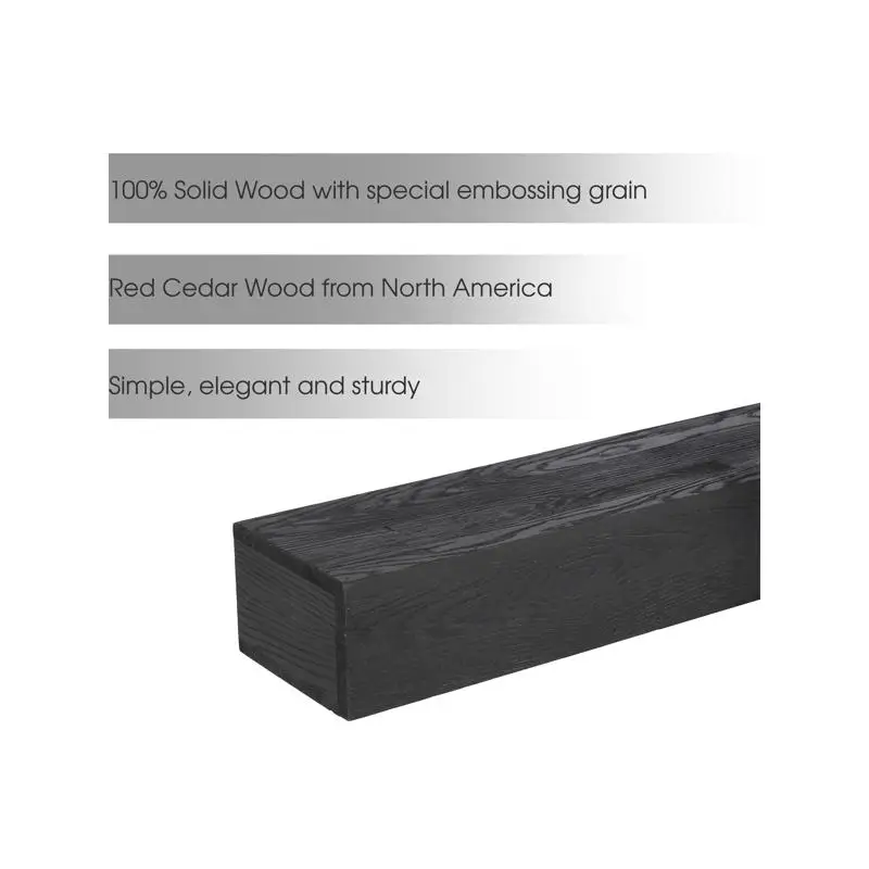 Mensola flutuante de parede para lareira de cedro em relevo de 48 polegadas para decoração de casa e peças de destaque