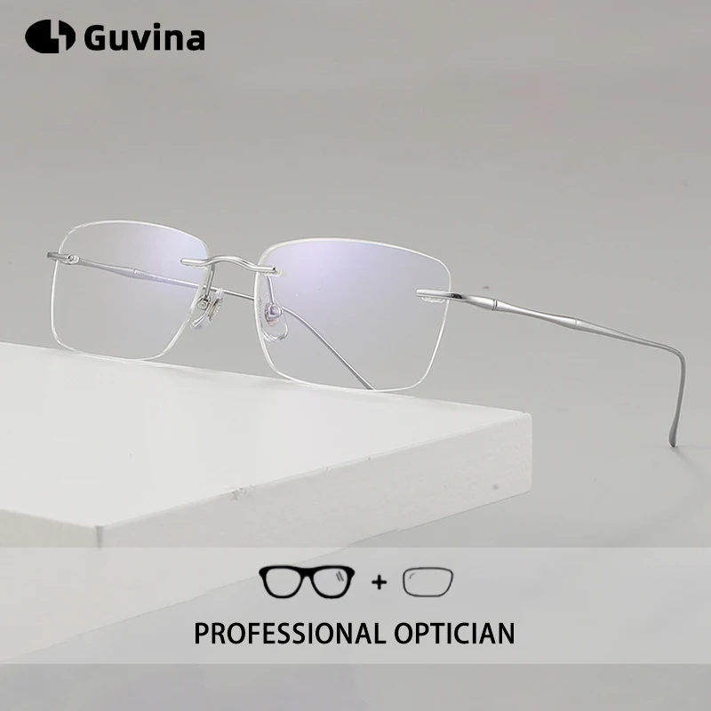 Fashion Rimless Eyeglass Frame Titanium Myopia/Farsightedness/Multifocal Lenses Durable High-Quality Optical Glasses Frames