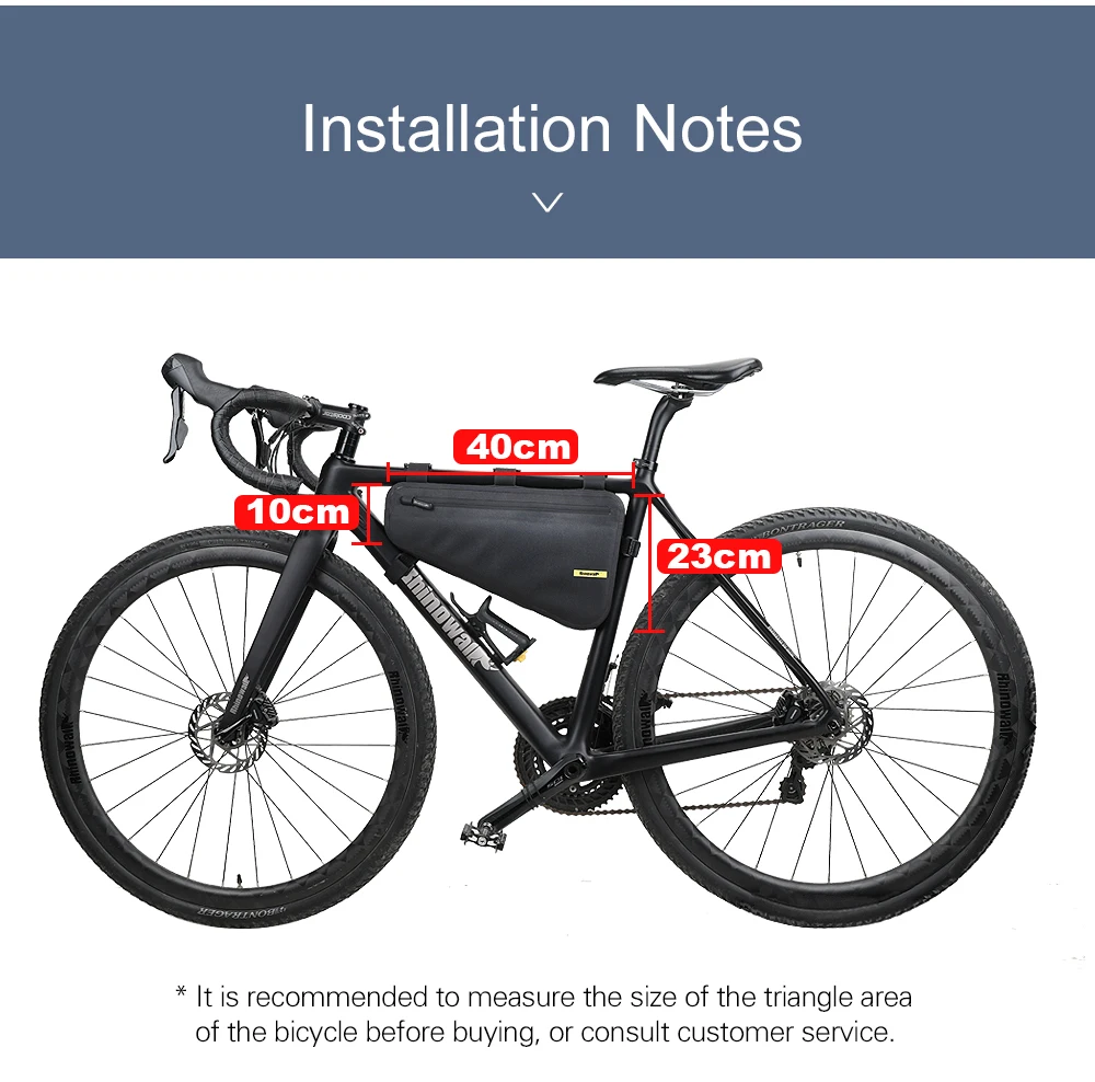Rhinowalk 4L Bike Rahmen Tasche Dreieck Tasche Große Kapazität MTB Rennrad Durable Top Rohr Pannier Tasche Fahrrad Zubehör – Detail 11