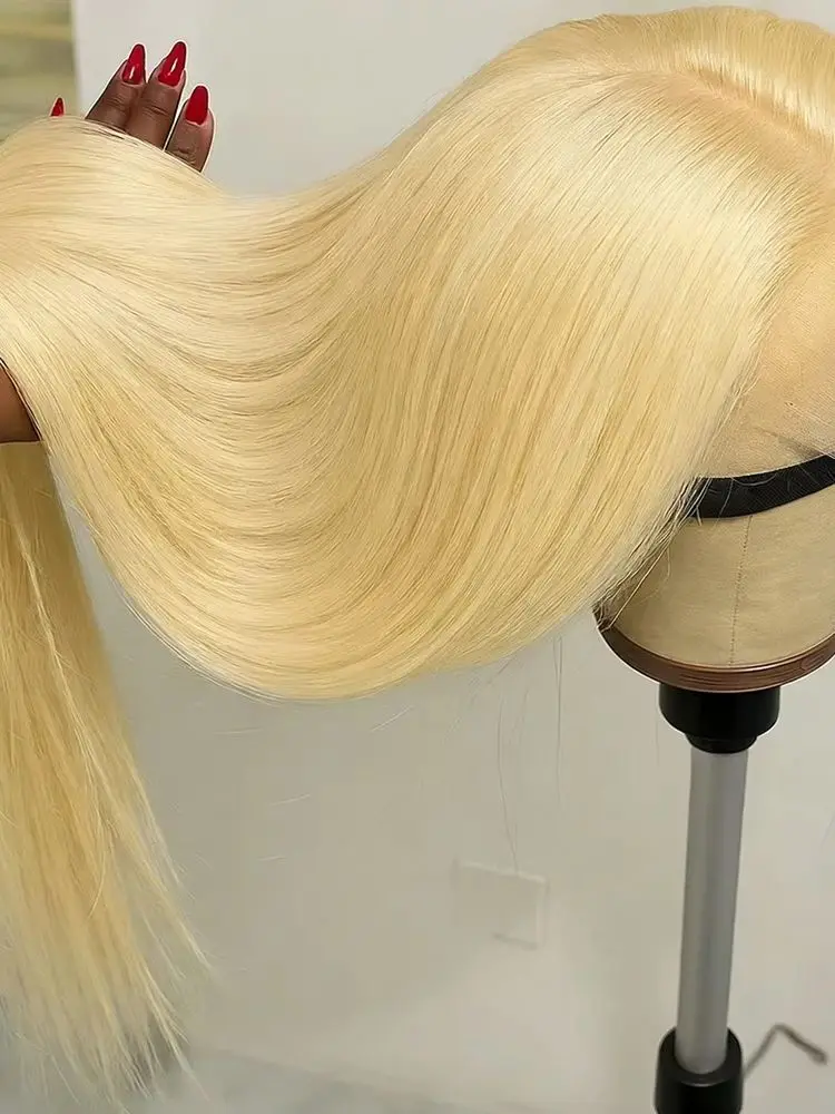 250% Dichtheid Blonde 613 Kant Frontale Pruiken 4x4 Sluiting Bot Recht 13X4 Lace Front Pruiken 13X6 Menselijk Haar Sluiting Pruiken Voor Vrouwen - afbeelding 2