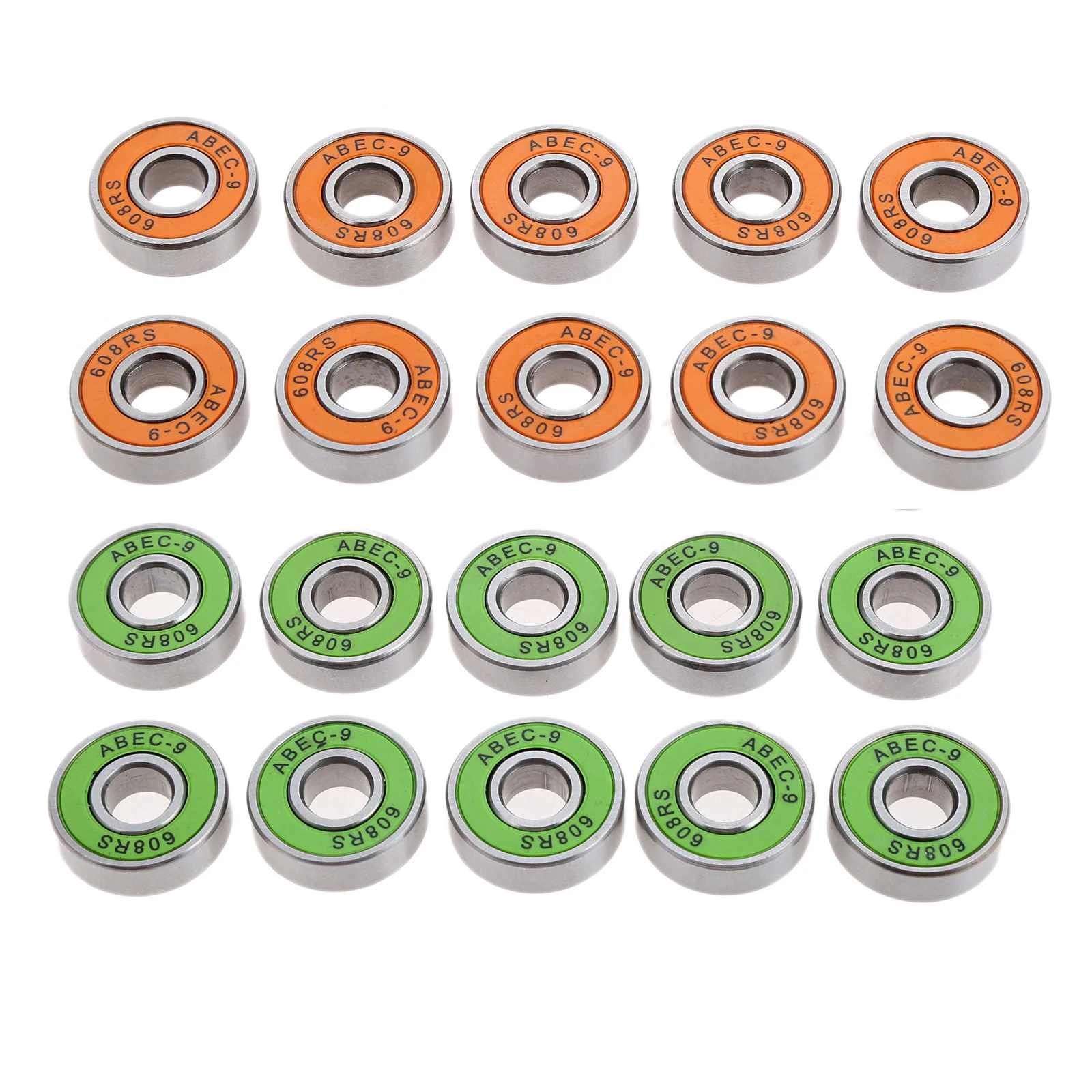 

20 Pcs ABEC-9 Bearings Skating Deep Groove Ball Bearings Steel 8*22*7mm for Skateboards Roller Blade Inline Skating Scooter