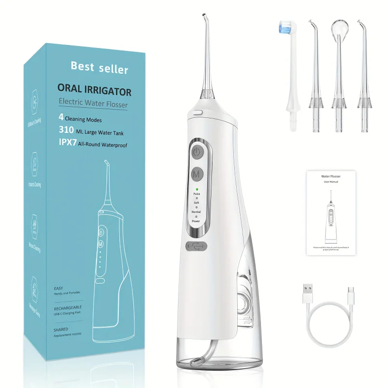 1pc Household  Tooth Washing Machine, Machine 4-speed Adjustment 310ml Capacity 7-level Waterproof With Detachable