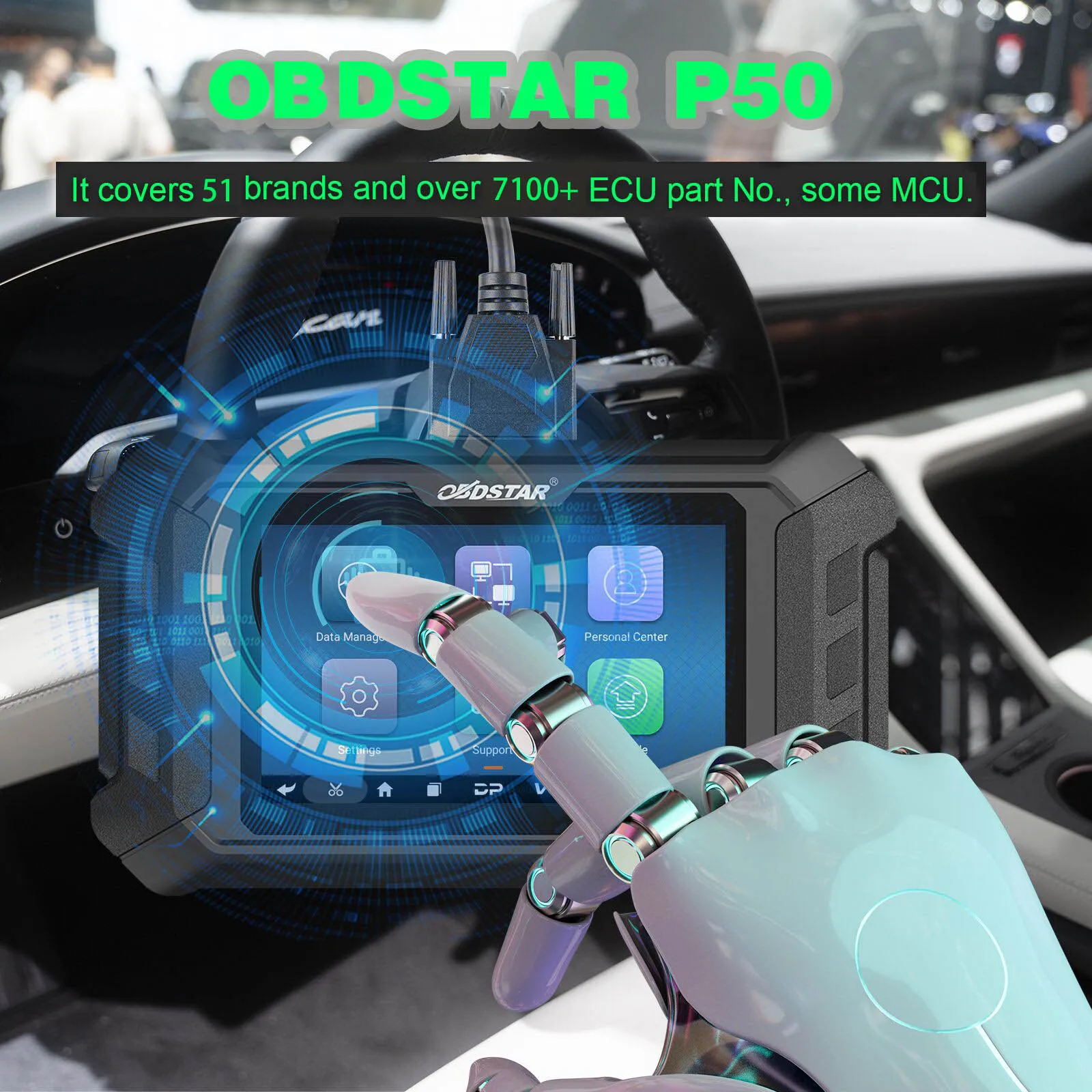 أداة إعادة ضبط الوسادة الهوائية OBDSTAR P50 تغطي 81 علامة تجارية أكثر من 11200+ رقم الجزء ECU. بواسطة تحديث إعادة تعيين البطارية obd/bench