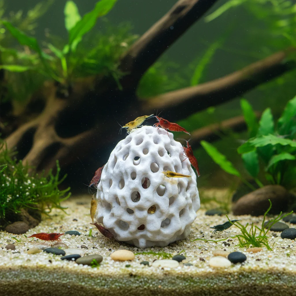 Shrimp Breeding Shelter Aquarium Coral Stone Decoration 3D Printed Multi Hole Hideout for Fish Tank Aquarium Small Aquatic Pets