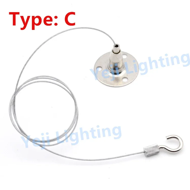 

1m 2m 2.5m Steel wire rope with hook and mini ceiling rose Telescopic wire cord set for Chandelier lamp lighting accessories