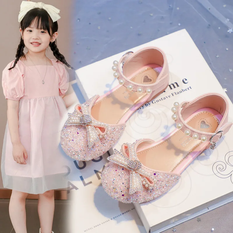 

Girls' Princess Shoes, Baotou Sandals, Summer 2026 New Soft soled Children's Single Shoes, Medium sized Children's Little Girls'