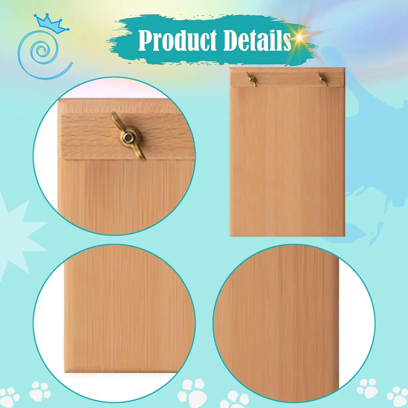 Wood Sign Holder Clipboard Flyer Display Frame for Promotions Office Wedding