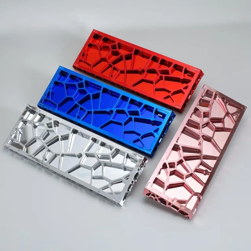 

AttackFox GH60 Hollow Keyboard Case ABS Material PVD Mirror Plating for Wooting60 Mad60 Win60 Mechanical Keyboard DIY PC Gifts